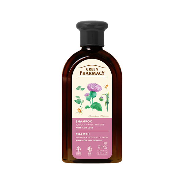  Green Pharmacy Dầu gội chống rụng tóc Cây ngưu bàng và protein lúa mì, 350ml 